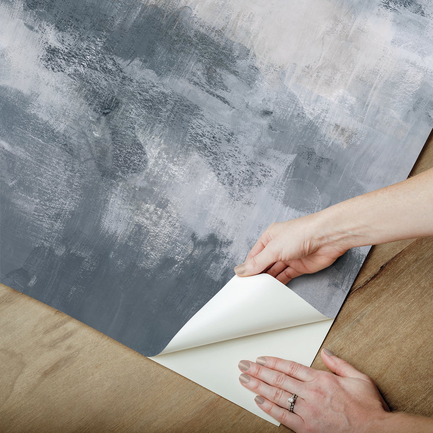 York Wallcoverings WallPops Mirage Grey Self Adhesive Mural Nature Transitional Grey Current Peel & Stick - SLM6466