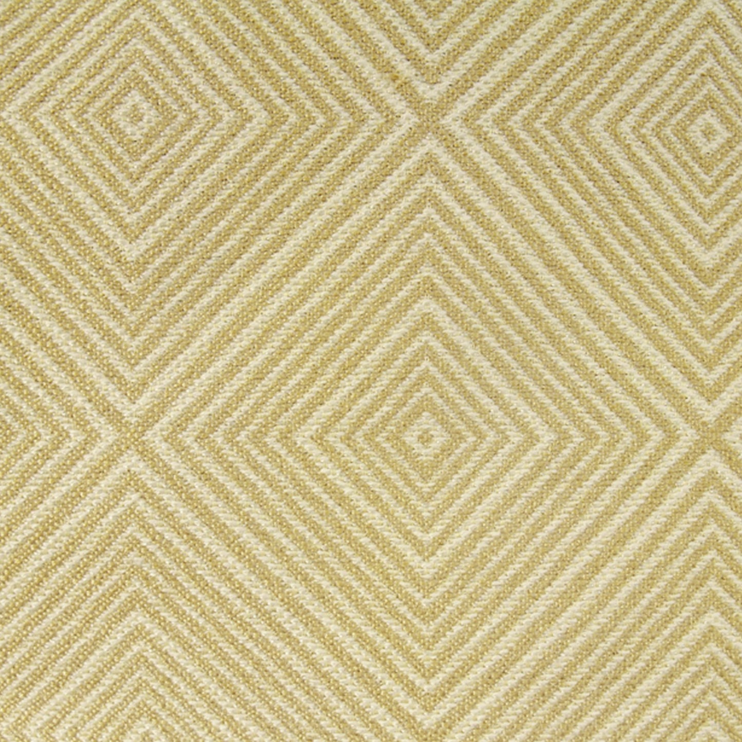 Gold and cream geometric diamond chevron pattern on a textured fabric.