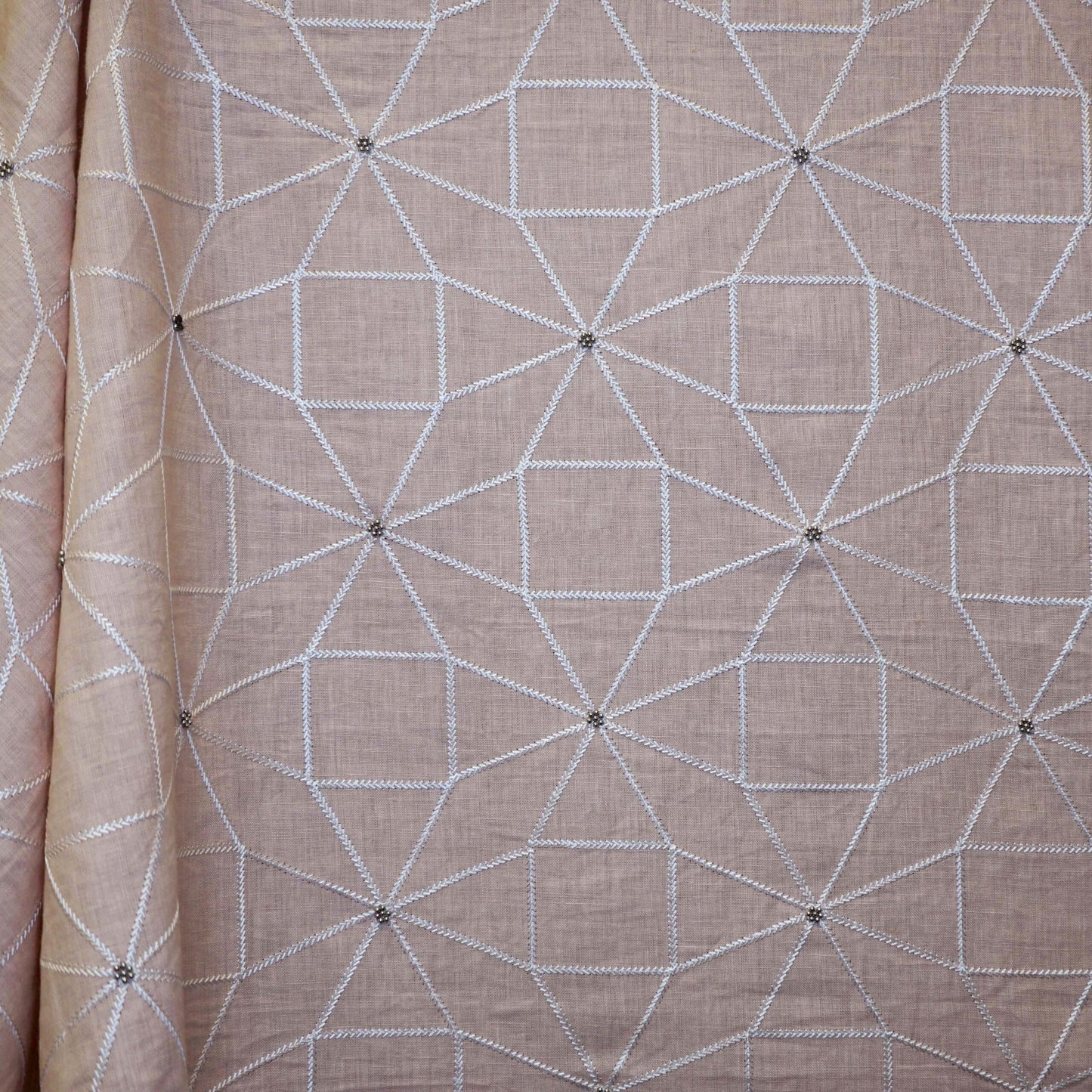 JF Fabrics JF Studio STARFIRE 22 Fabric Geometric, Transitional, Beaded Pink, Peach Linen, Embroidery - 9006322 SJ102