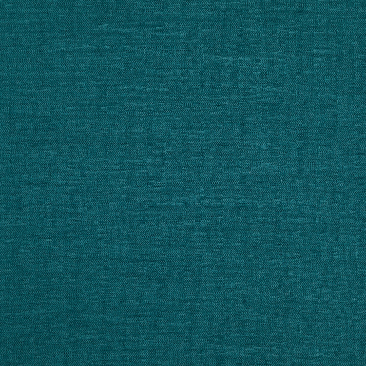 Teal woven fabric swatch with subtle texture, upholstery material for cushions or drapes.