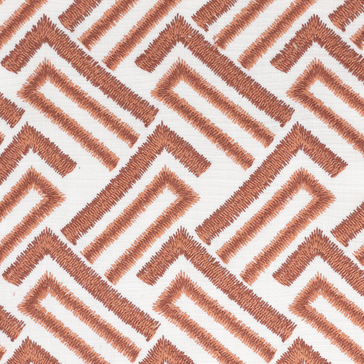 STOUT TEXTILES MULTIPURPOSE,EMBROIDERIES TRADITIONAL, GEOMETRIC TERRACOTTA - STUC-1