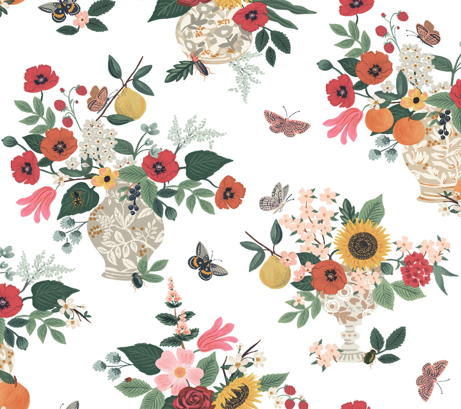 York Wallcoverings Rifle Paper Co. 3rd Edition Florals Flower Studies Rose Multi - RF7404