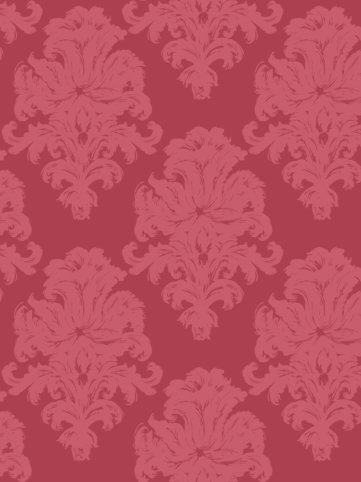 Seabrook Designs Montserrat Damask Coastal Salmon Pink , Strawberry - TA20101