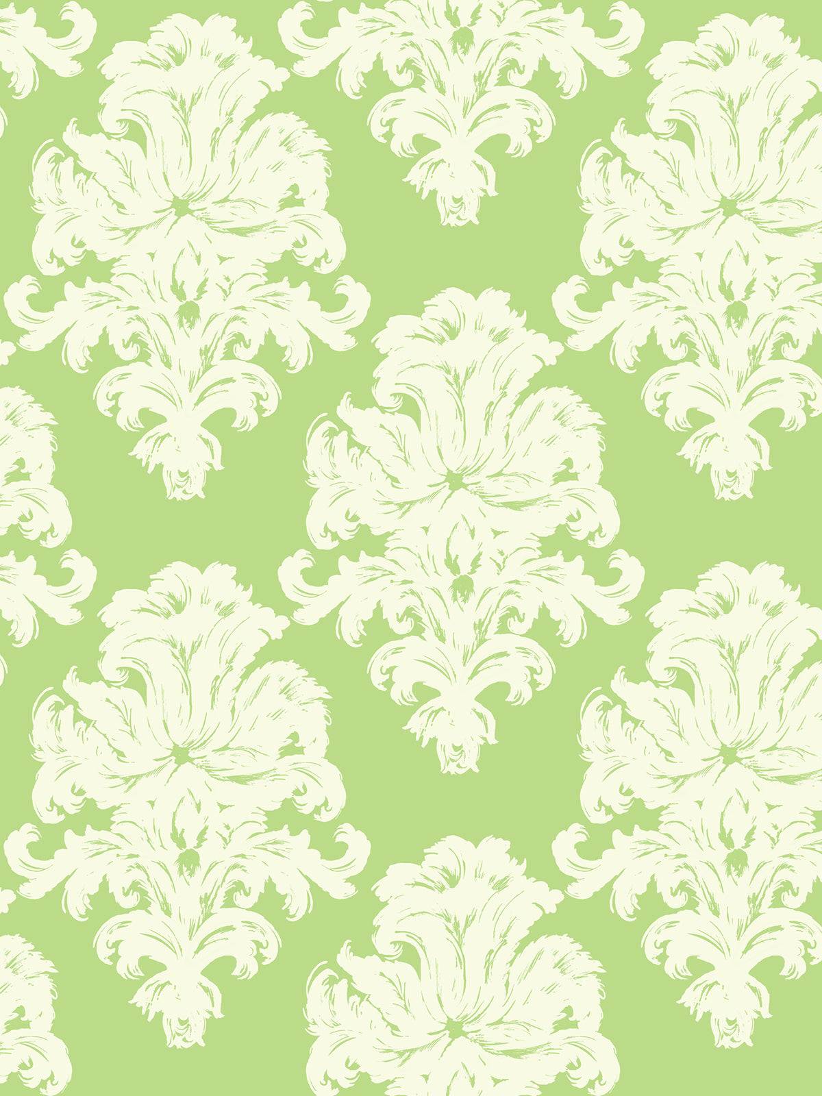 Seabrook Designs Montserrat Damask Coastal Olive Green , Off-White - TA20104