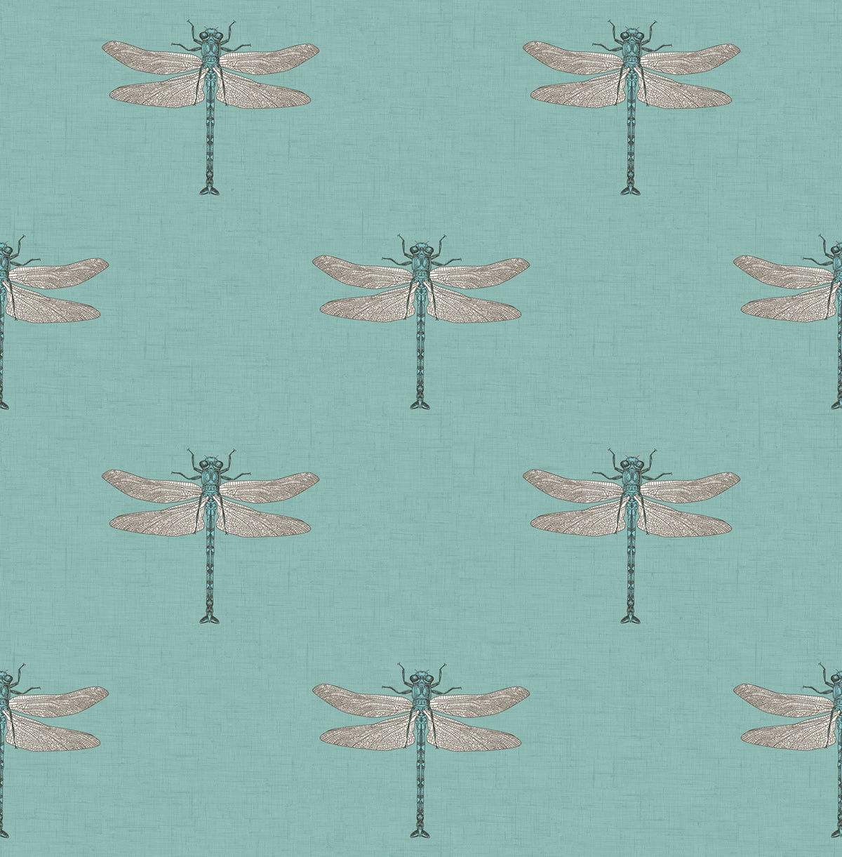 Seabrook Designs Catalina Animal Print Coastal Teal, Orange, Metallic Silver, , Black - TA20304