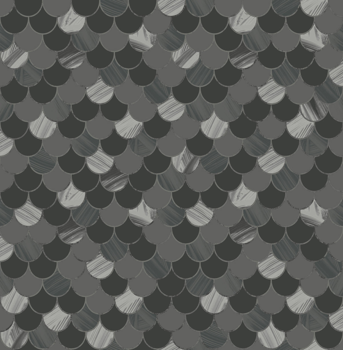 Seabrook Designs Catalina Scales Animal Print Coastal Black, Ocean Blue, Gray, , Metallic Silver - TA20900