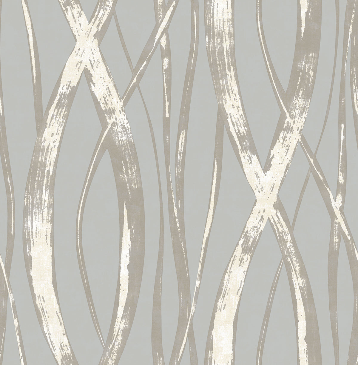 Seabrook Designs Barbados Abstract Coastal Gray, Metallic Silver, , White - TA21108