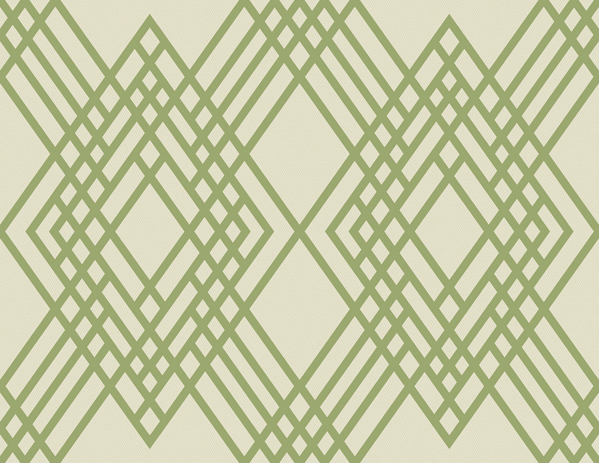 Seabrook Designs Cayman Geometric Coastal Olive Green , Off-White - TA21304