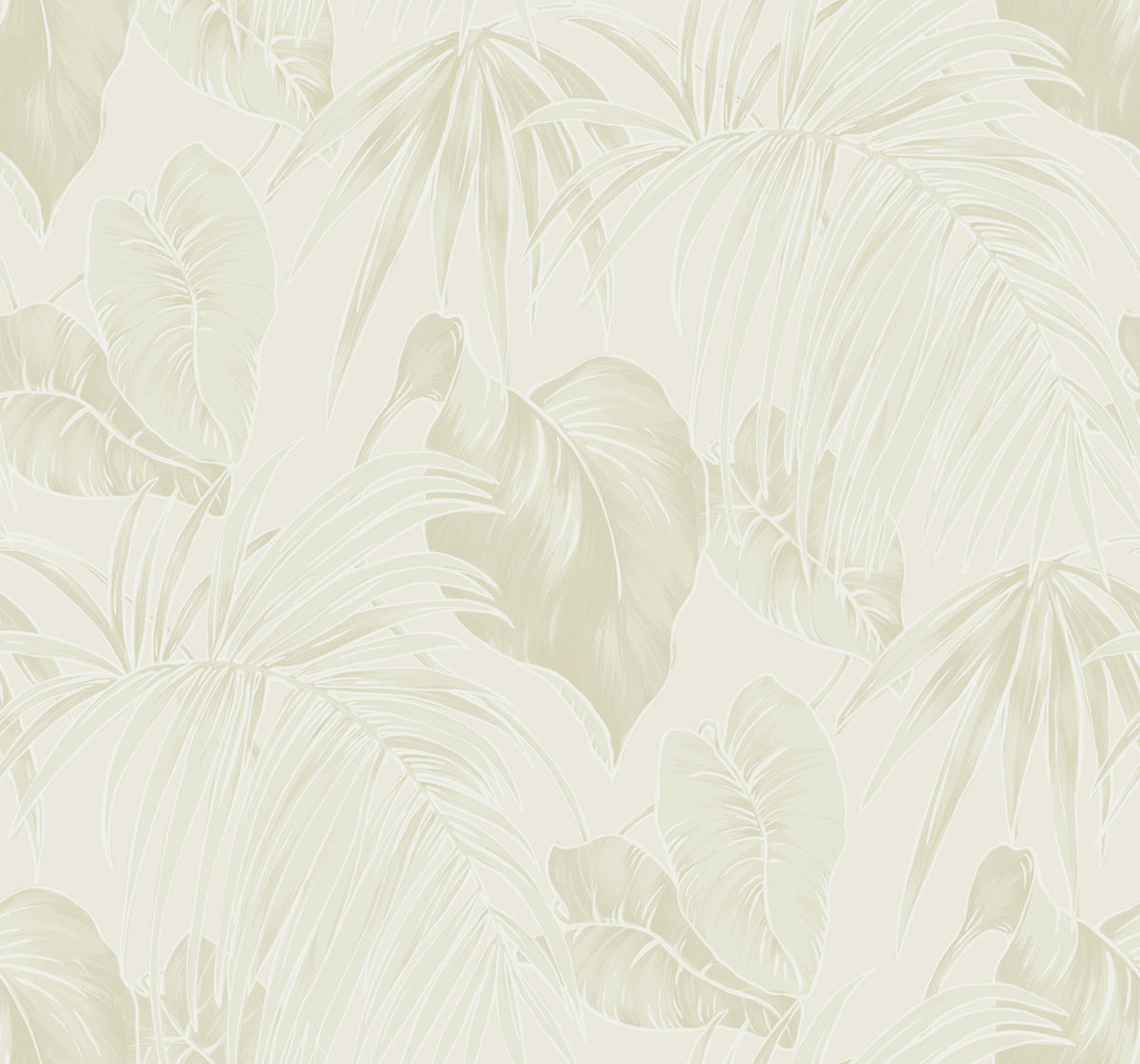 Seabrook Designs Dominica Botanical Coastal Metallic Gold, Off-White, , Light Tan - TA21605