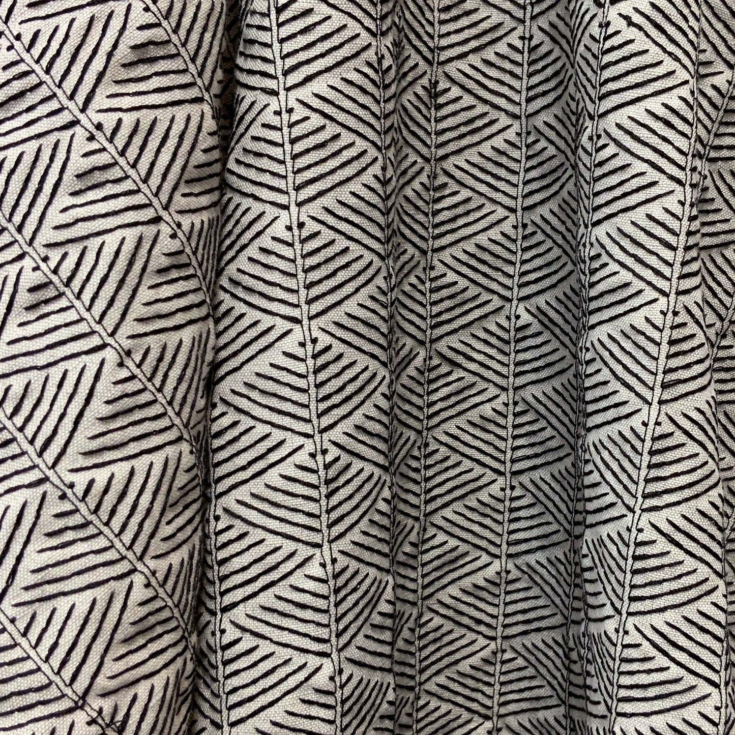 JF Fabrics JF Studio TAVERNA 98 Fabric Mini, Geometric Black, Beige, Taupe Embroidery - 9006598 SJ102