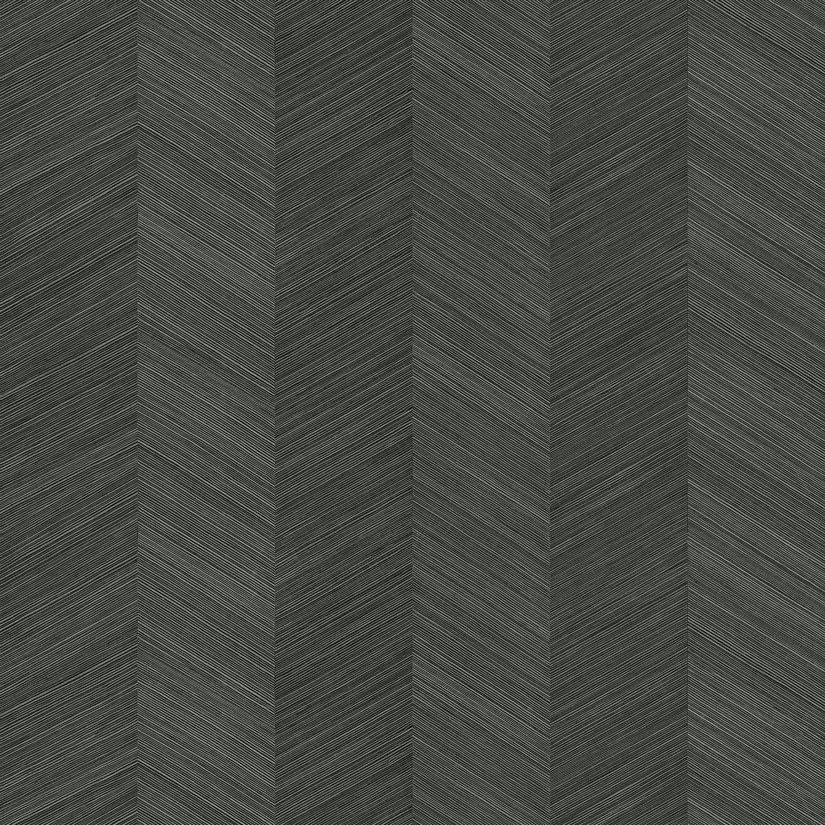 Charcoal gray herringbone pattern with subtle linear texture, ideal for fabric or wallpaper.