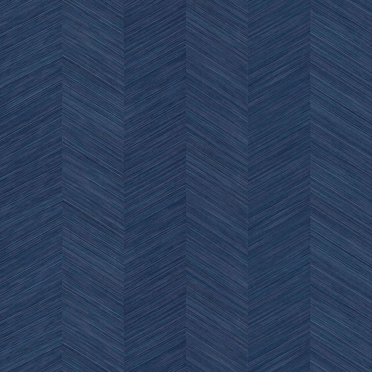 Deep navy blue herringbone chevron fabric texture with fine lighter strands; versatile upholstery or apparel material.