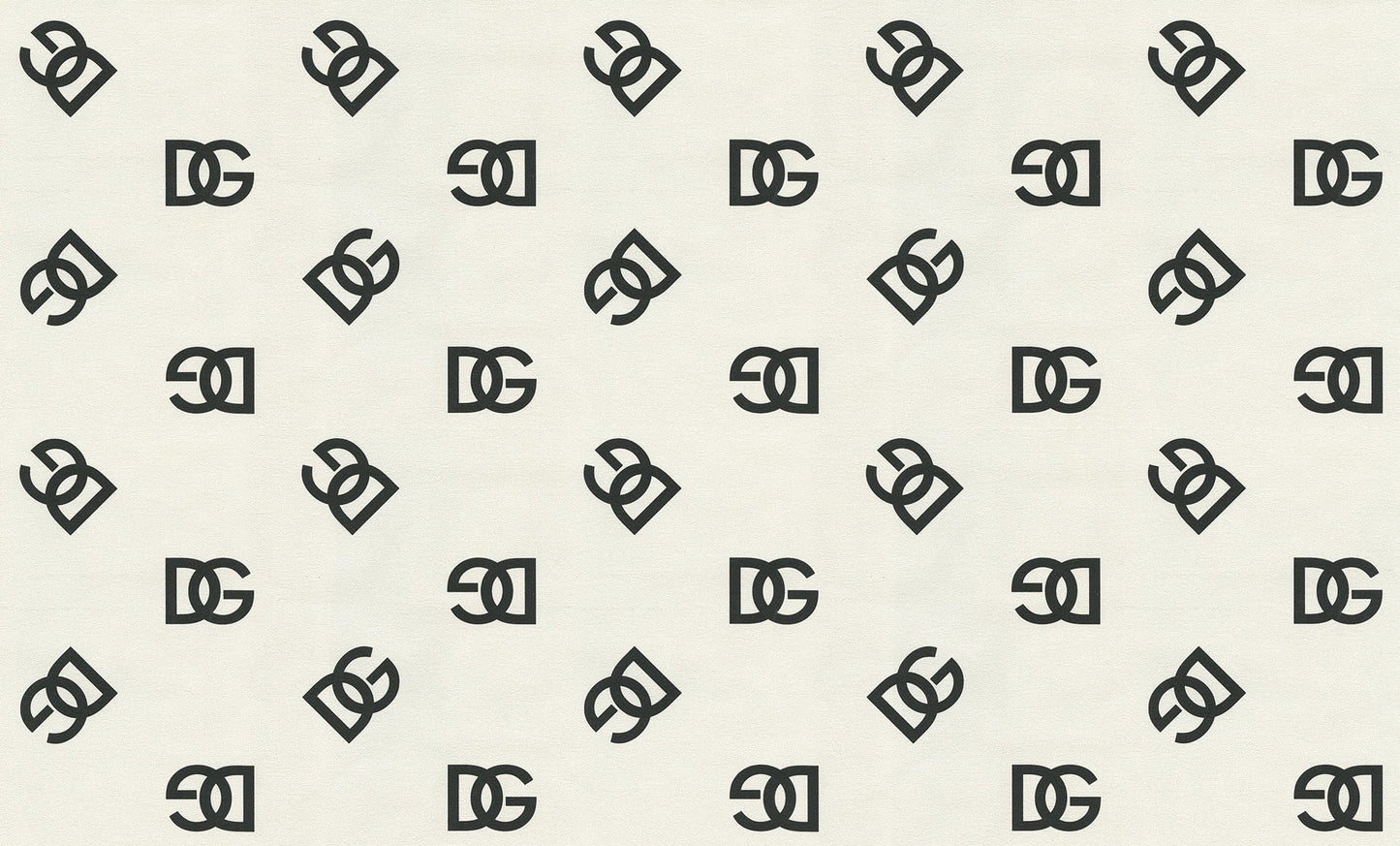 Cream background with a repeating black DG interlocking monogram motif.