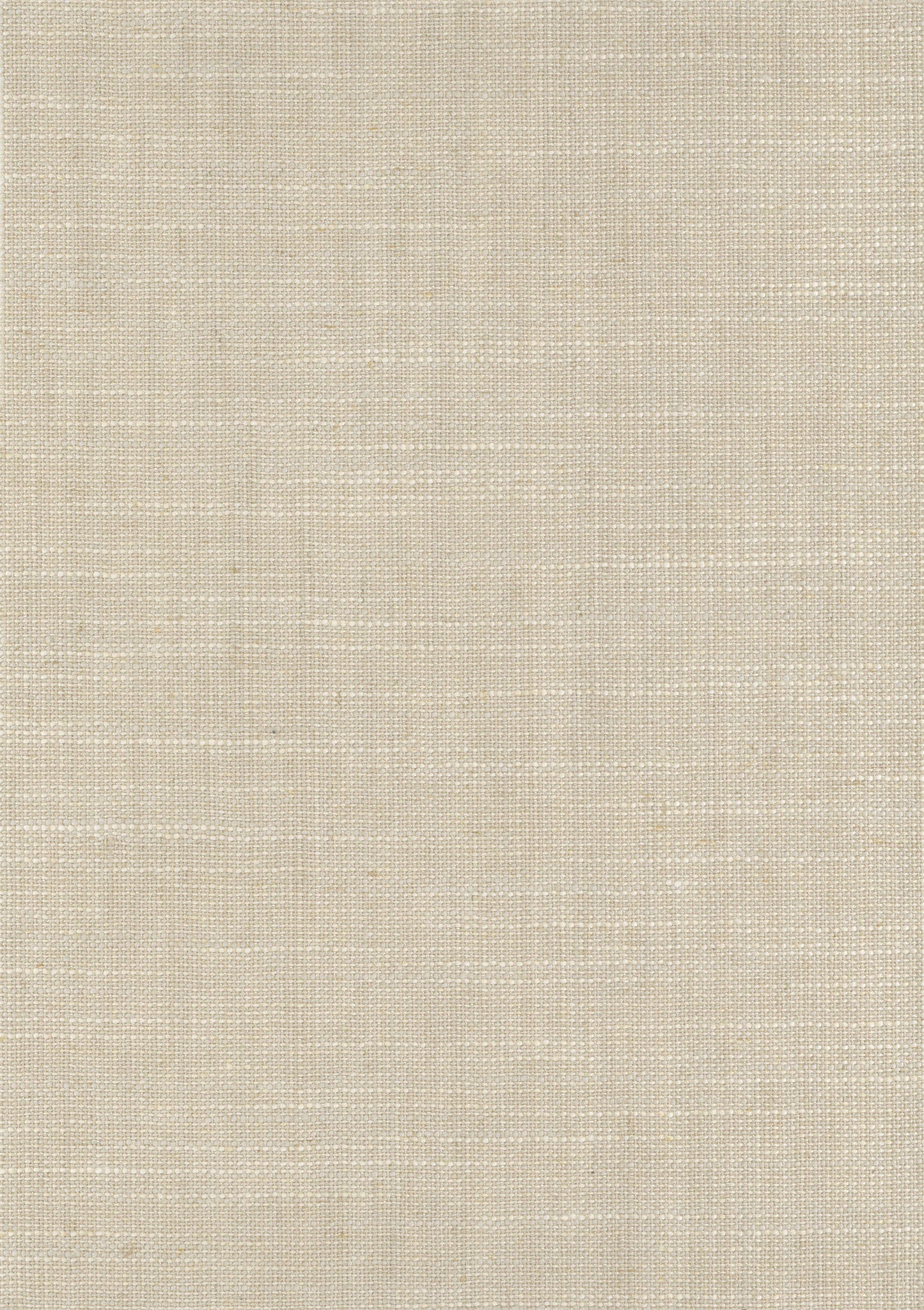 Beige linen-like fabric texture swatch, woven with subtle crosshatch; neutral fabric for upholstery or crafts.
