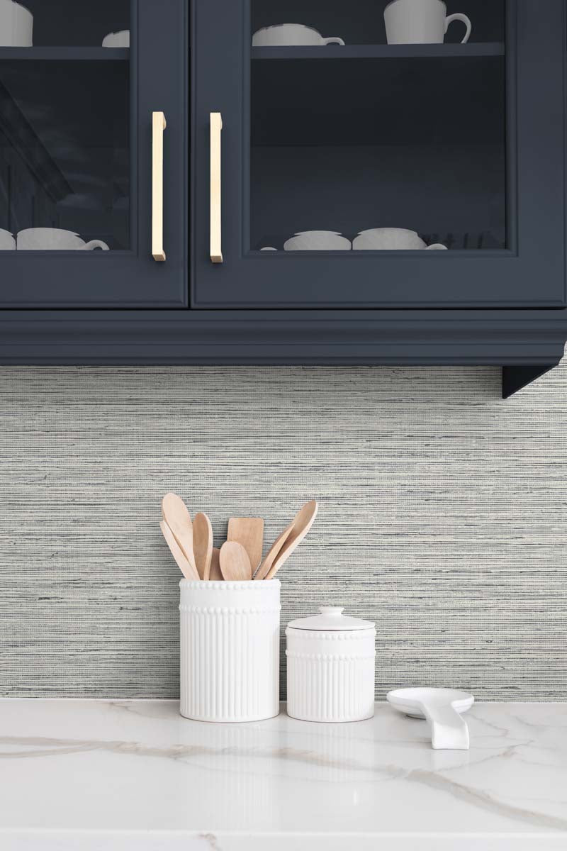 DuPont Tedlar Textures Edmond Faux Sisal Faux Grasscloth Contemporary Grey Matte - TG60352