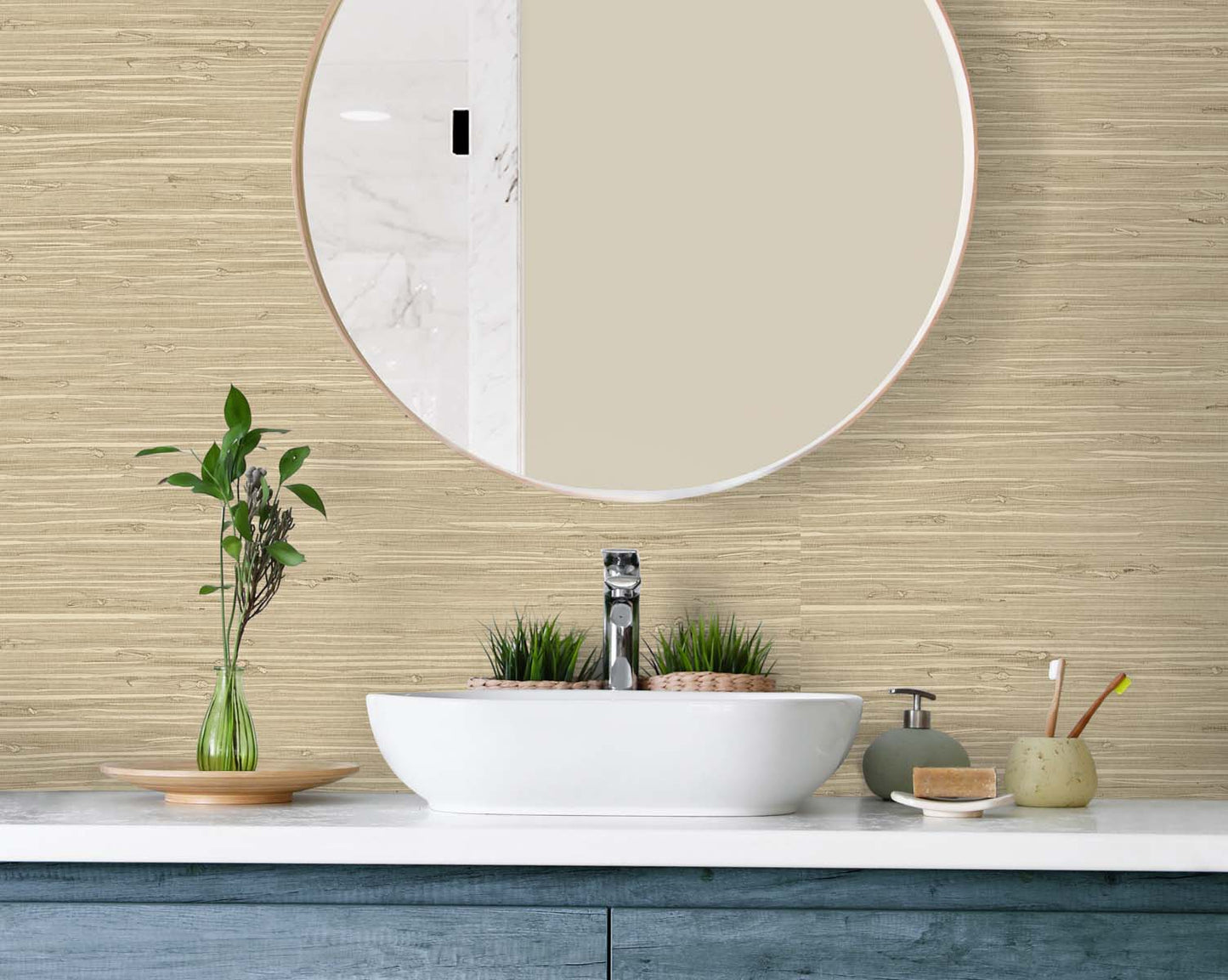 DuPont Tedlar Textures Marion Faux Arrowroot Faux Grasscloth Contemporary Brown Matte - TG60516