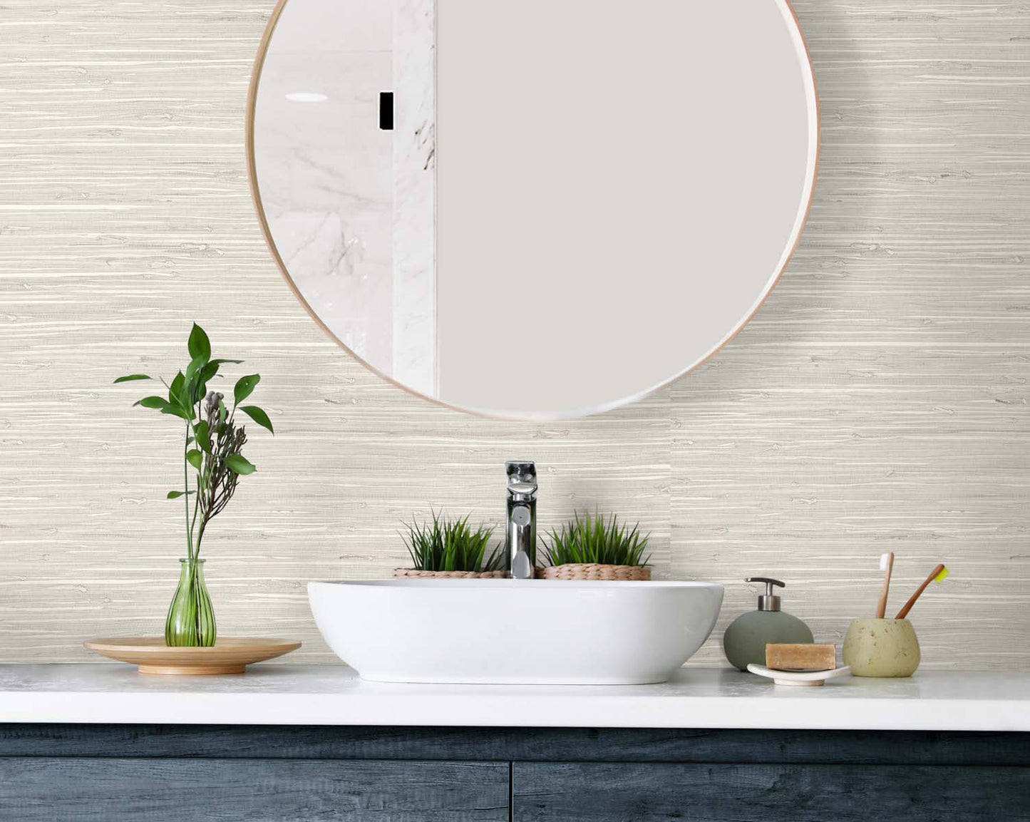 DuPont Tedlar Textures Marion Faux Arrowroot Faux Grasscloth Contemporary Grey Matte - TG60528