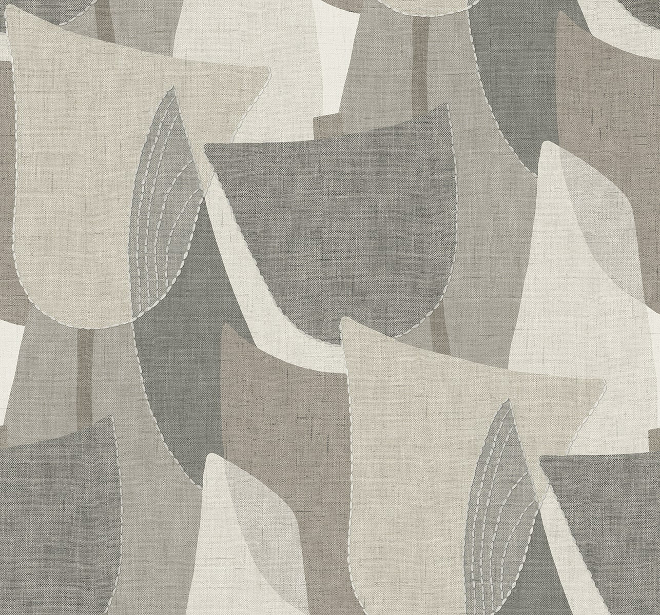 Seabrook Designs Fibers and Threads Mosley Tulips Geometric Contemporary Cool Neutrals - TH90008