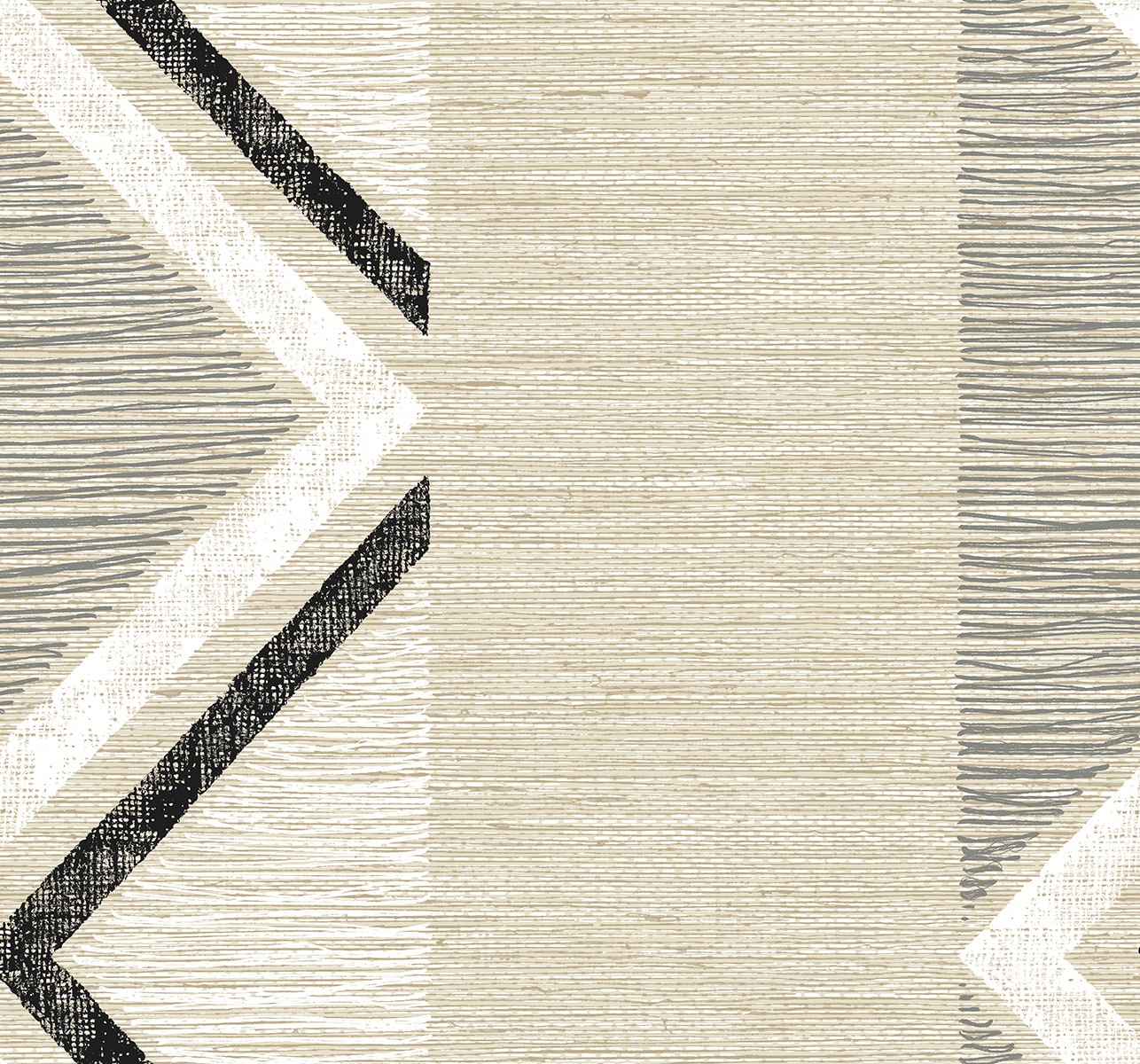 Seabrook Designs Fibers and Threads Beswick Chevron Striped Contemporary Warm Neutrals & Beiges - TH91505