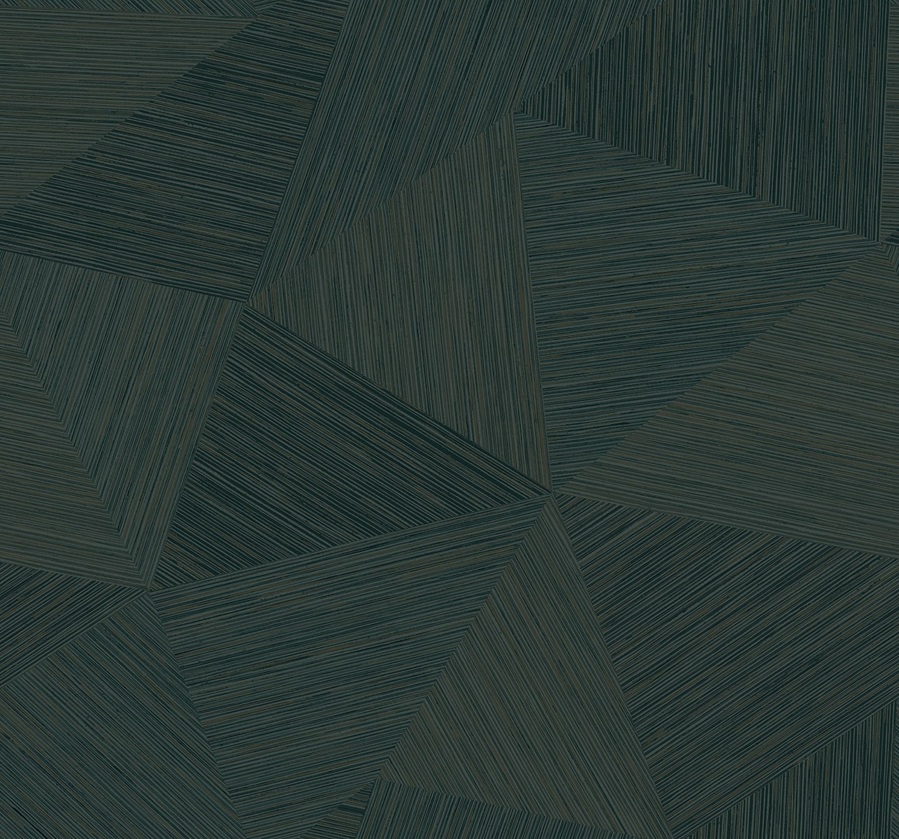 Dark teal geometric fabric pattern with overlapping triangles and fine linear textures.