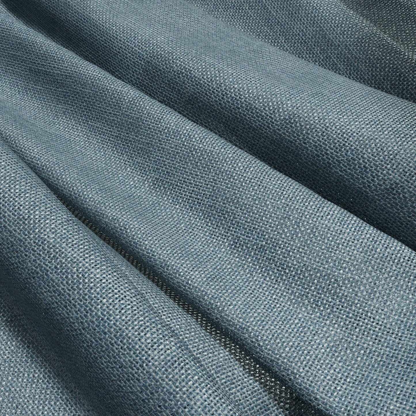 Blue-teal woven fabric with visible texture and soft folds, close-up view.