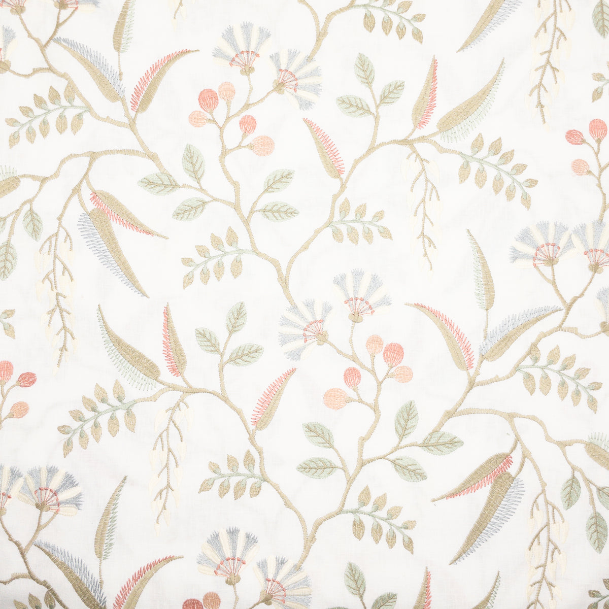 STOUT TEXTILES MULTIPURPOSE,EMBROIDERIES TRANSITIONAL,, FLORAL SAGE - TOUC-2