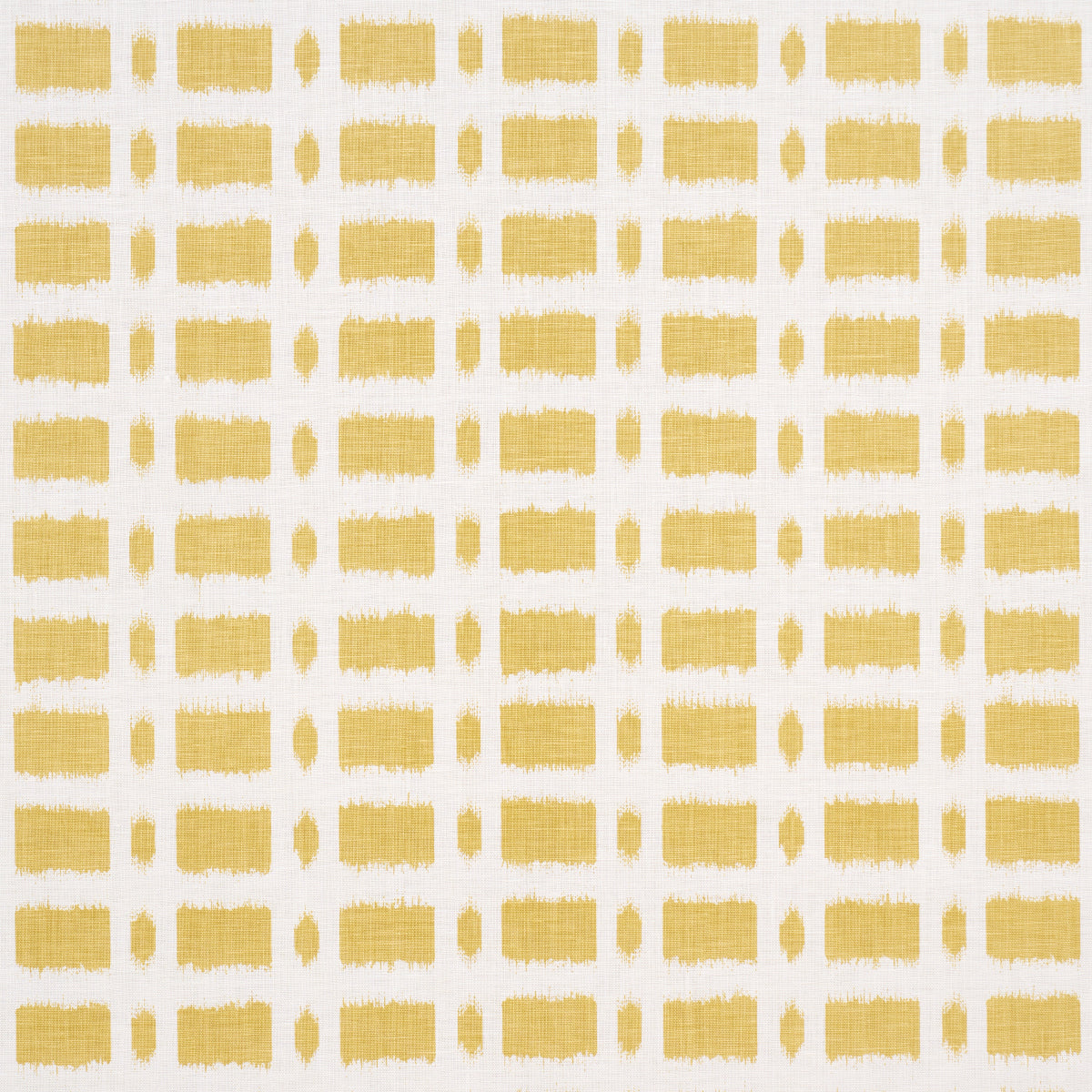 Golden mustard brushstroke rectangles in a neat grid; painterly abstract wallpaper or textile pattern.