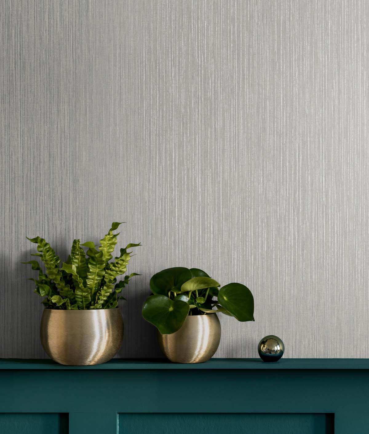 Seabrook Designs Even More Textures Vertical Stria Stria Contemporary Grey Metallic - TS80907