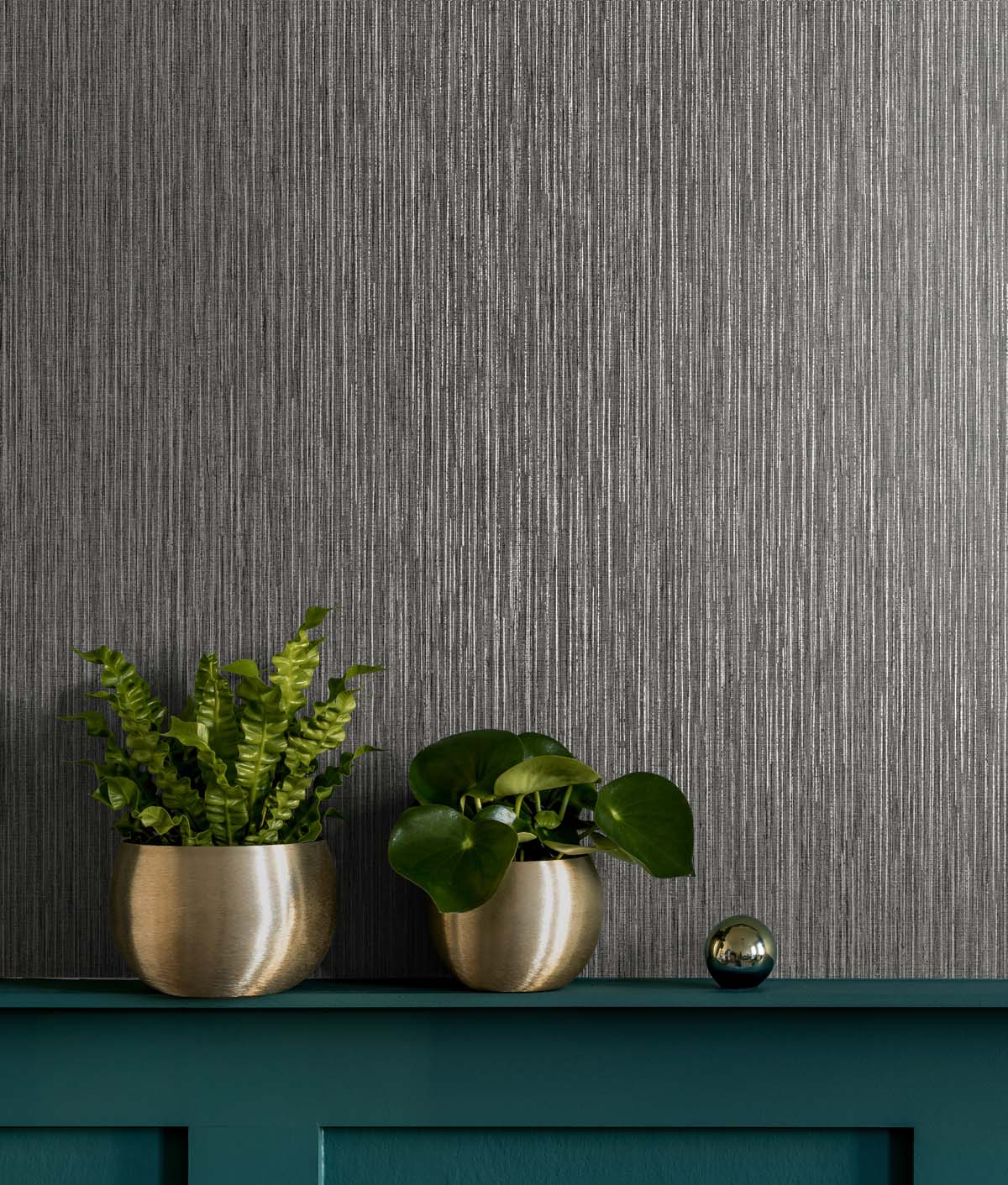 Seabrook Designs Even More Textures Vertical Stria Stria Contemporary Grey Metallic - TS80910