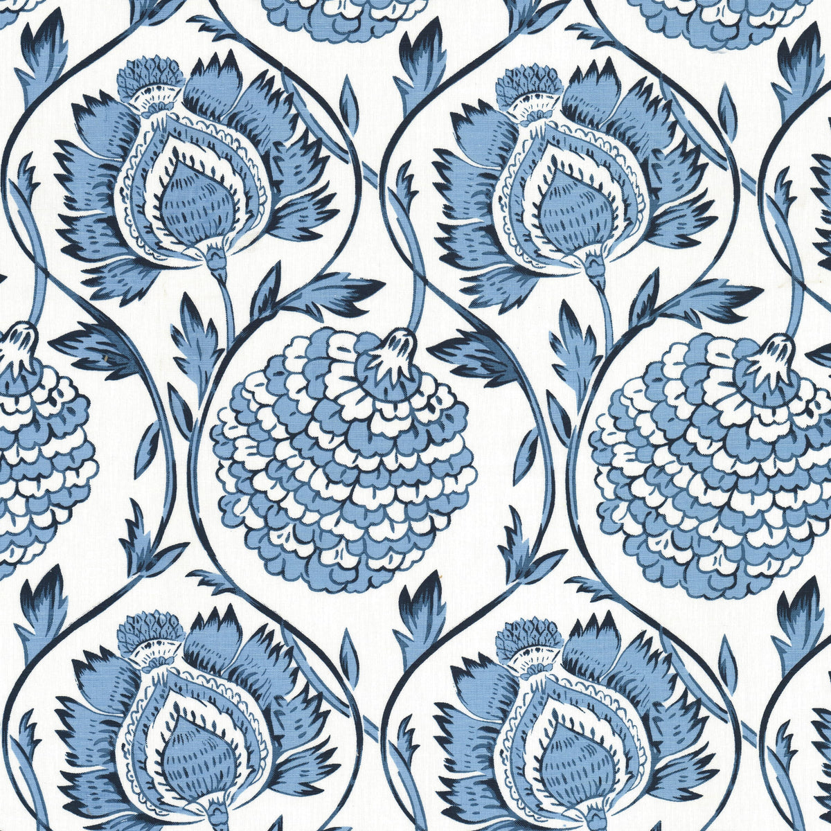 STOUT TEXTILES MULTIPURPOSE,PRINT TRANSITIONAL,, FLORAL DENIM - UNFO-3