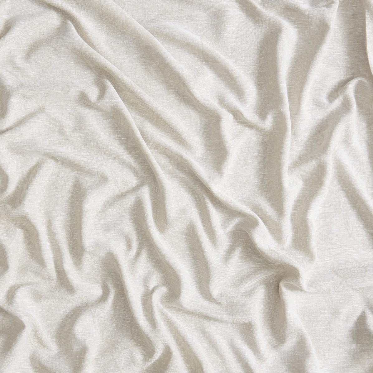 Sage green sheer jacquard damask fabric with subtle texture and soft drape.