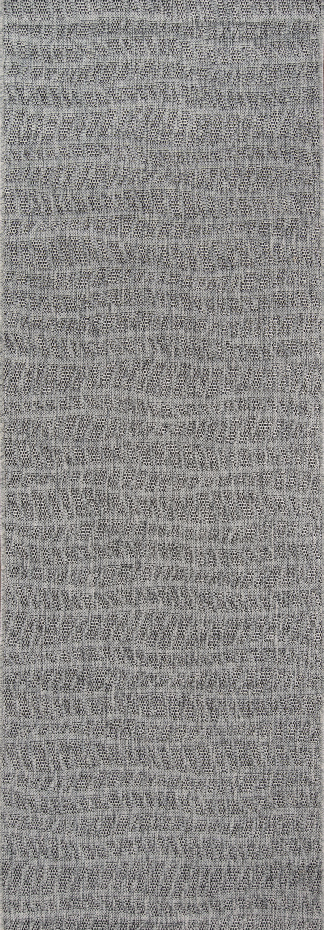 Gray textured knit fabric with subtle chevron wave pattern; soft and cozy for sweaters or throws.