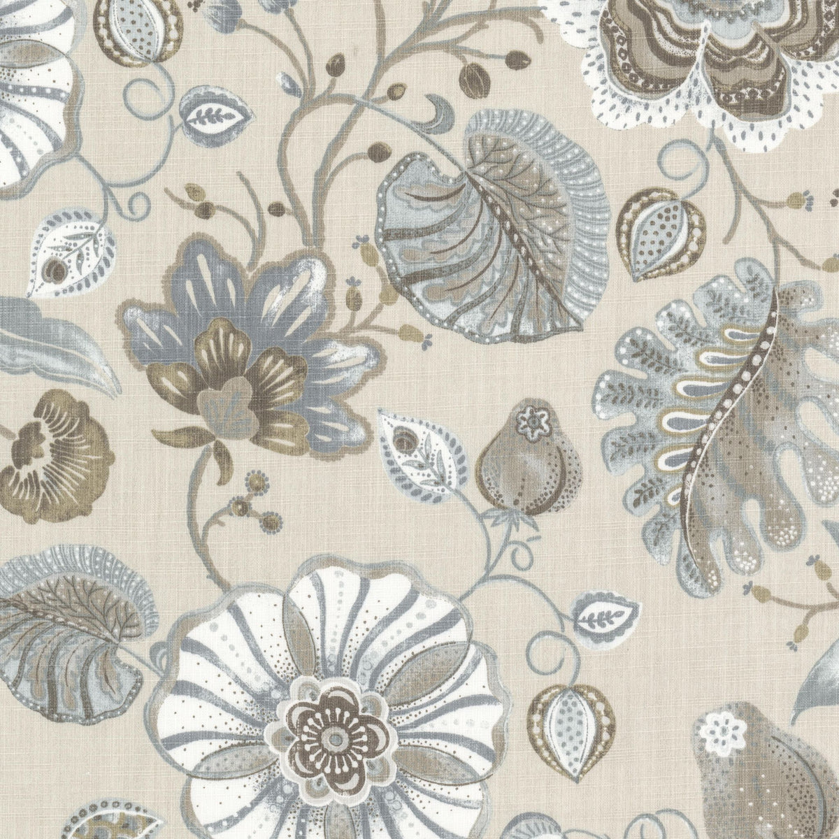 STOUT TEXTILES MULTIPURPOSE,PRINT TRANSITIONAL,, FLORAL MOONSTONE - VOTE-4
