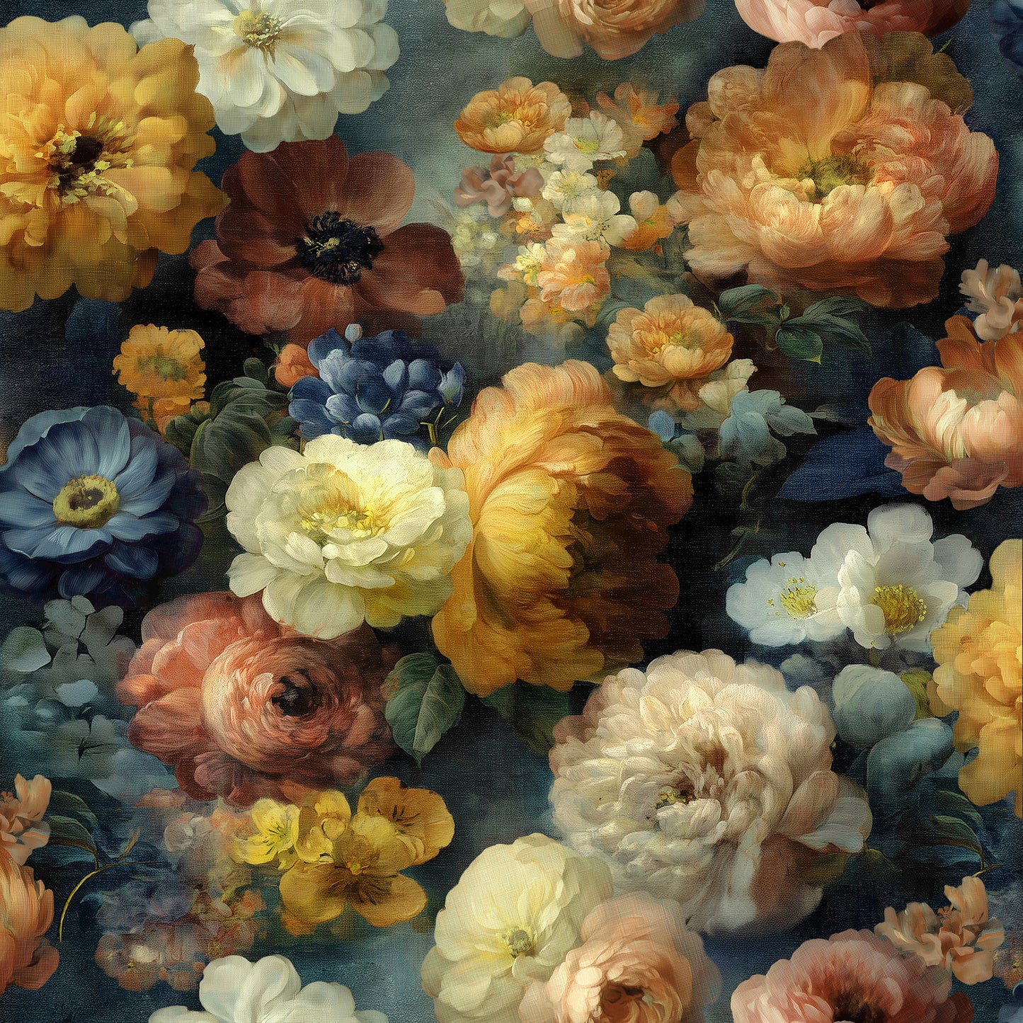 VEER DECOR Moody Floral Yellow Peel & Stick Wallpaper Florals Transitional Muticolor,Yellow Wallpaper - VRPS001-02