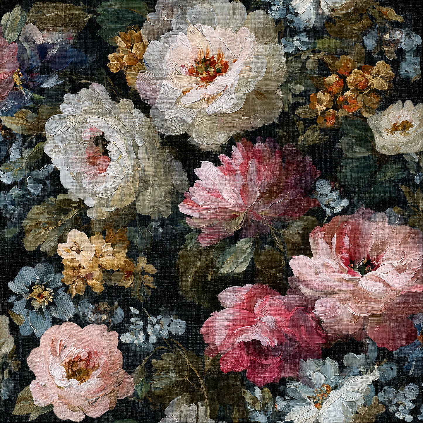 VEER DECOR Floral Painting Pink Peel & Stick Wallpaper Florals Transitional Mutlticolor, Pink Wallpaper - VRPS002-01