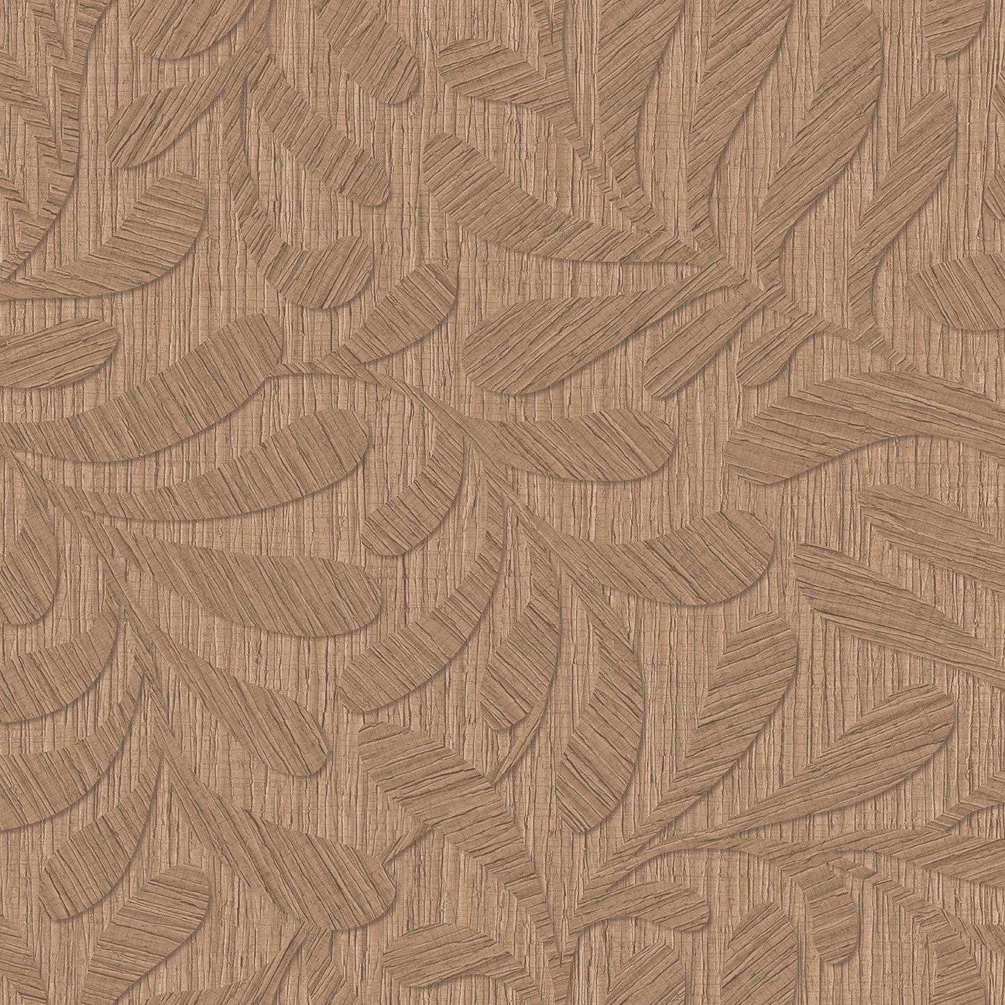 VEER DECOR Carved Foliage Chestnut Wallpaper Foliage, Transitional, Traditional, Contemporary Chestnut Wallpaper - VRTN53-290