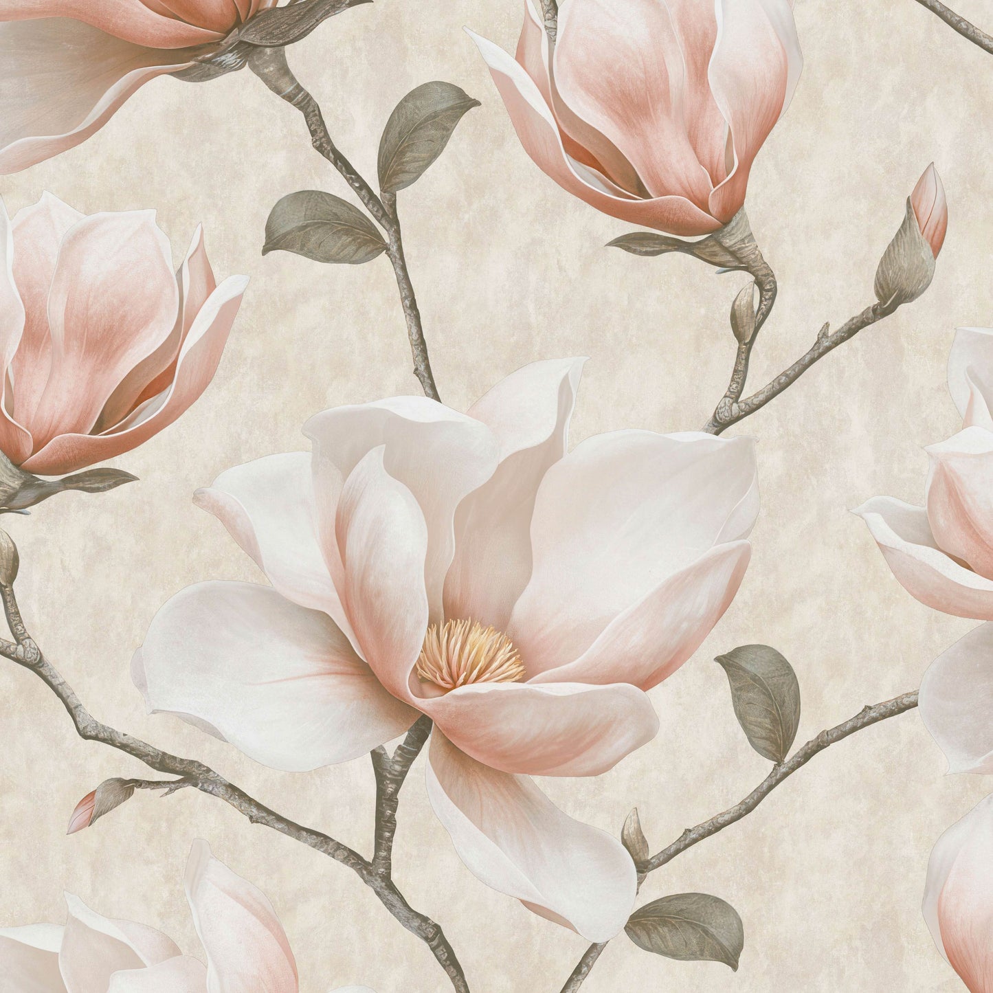 VEER DECOR Grand Magnolia Orange Wallpaper Floral Traditional Orange Wallpaper - VRVZ205-92