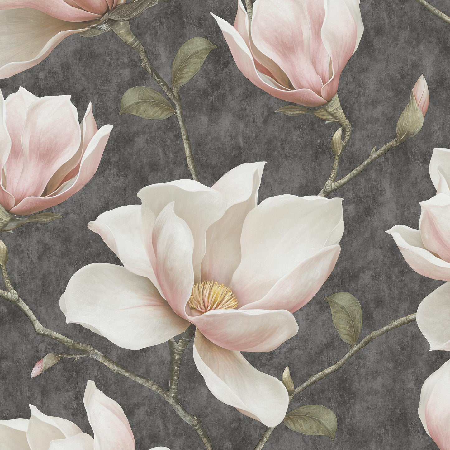VEER DECOR Grand Magnolia Black Wallpaper Floral Traditional Black Wallpaper - VRVZ219-92