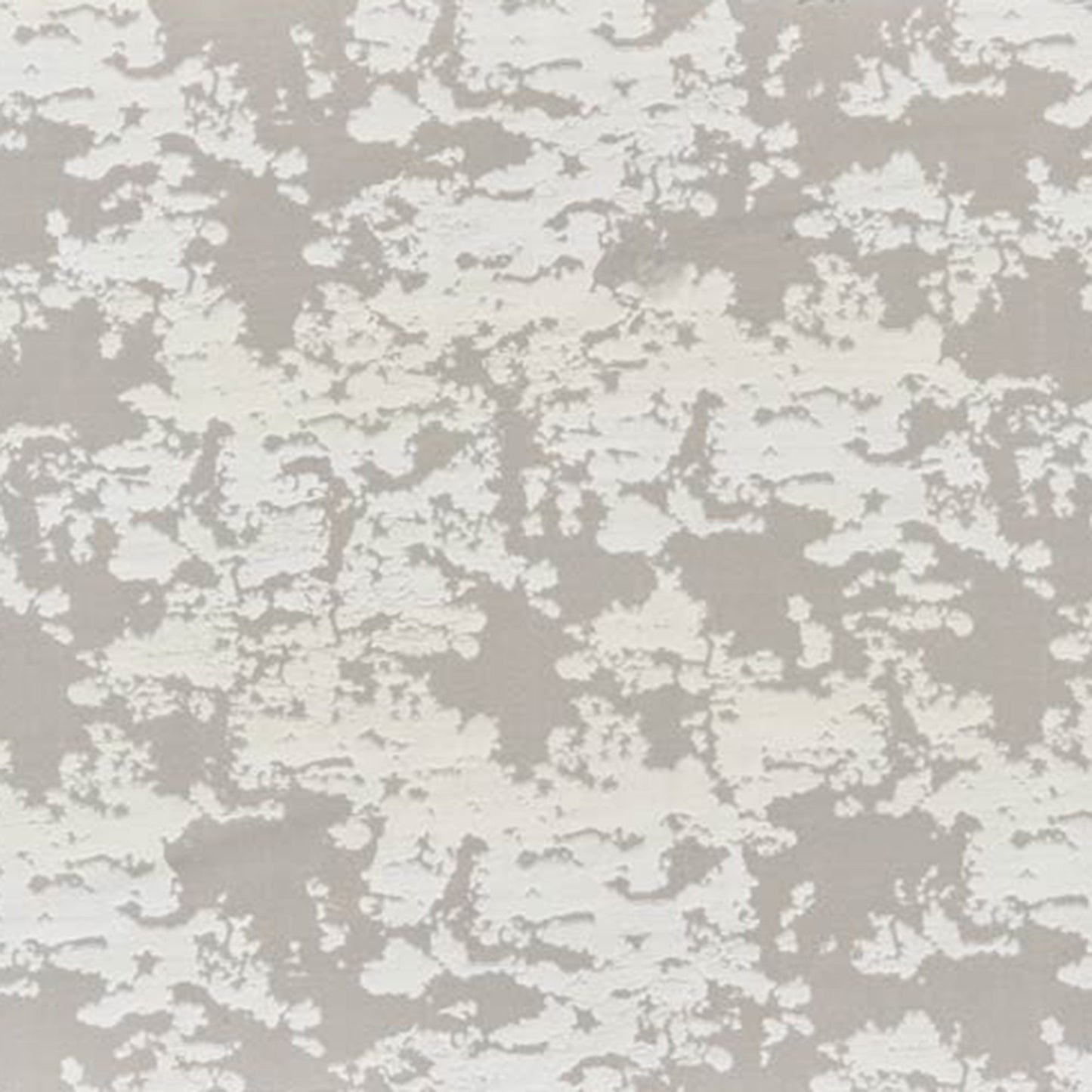 Taupe-beige background with irregular white splotches; mottled camo-like jacquard fabric pattern.