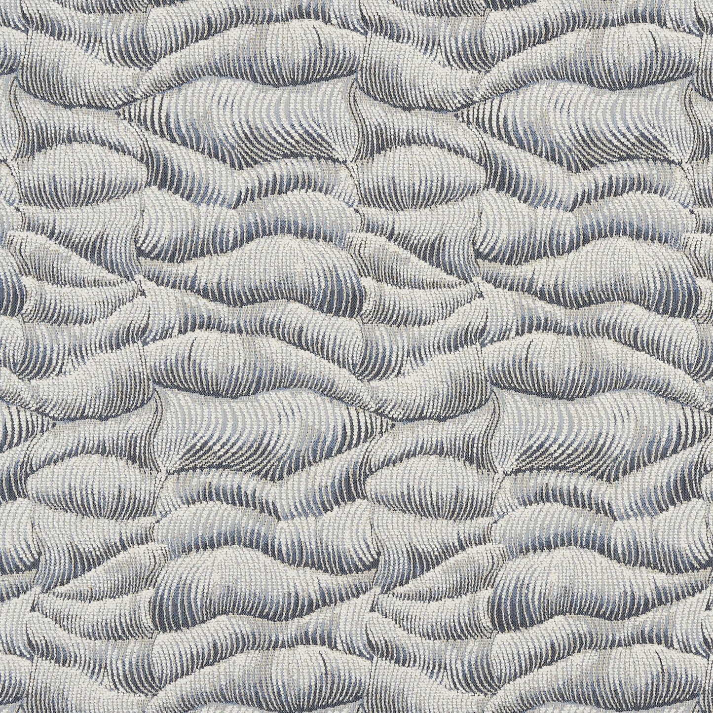 JF Fabrics Crypton Home WAVY 65 Fabric Stripe, Texture Blue, Navy, Beige Woven, Jacquard - 8946465 J8921