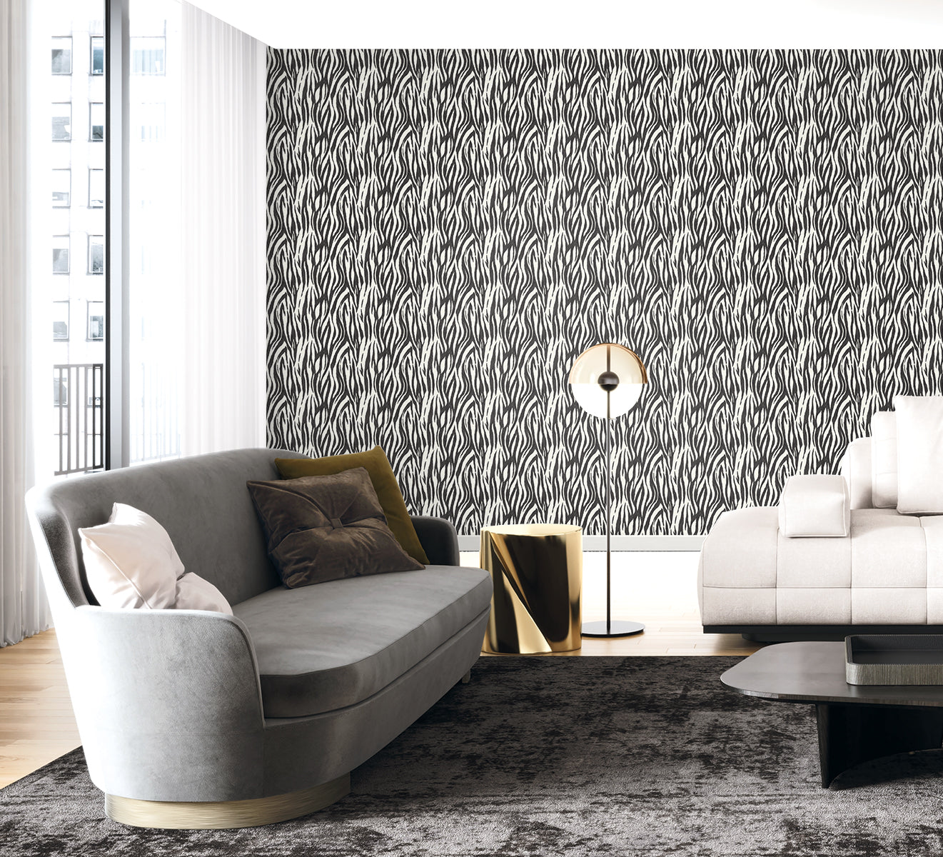 Seabrook Designs Jazz Faux Skin Animal Print Contemporary Blacks - WH40216