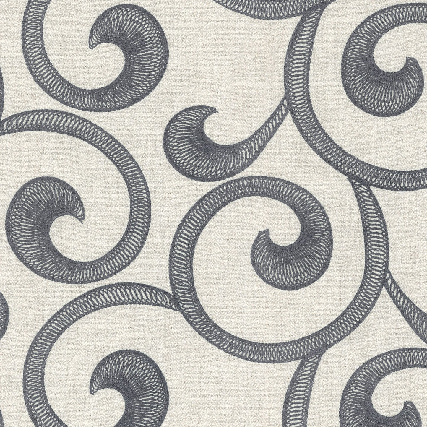 JF Fabrics WHISTLE 97 Fabric Traditional,Transitional,Contemporary,Scroll Grey,Silver Embroidery,Texture - 5732197 J6931