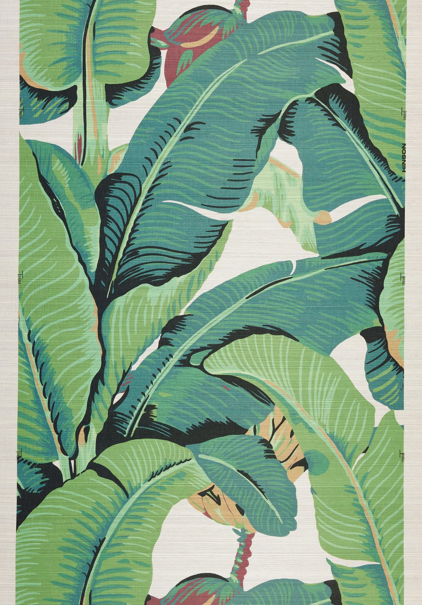 SCALAMANDRE HINSON PALM - GRASSCLOTH BOTANICAL , FOLIAGE SILVER GRAY - WHN000144001M NEW SKU # WHN44001M0001