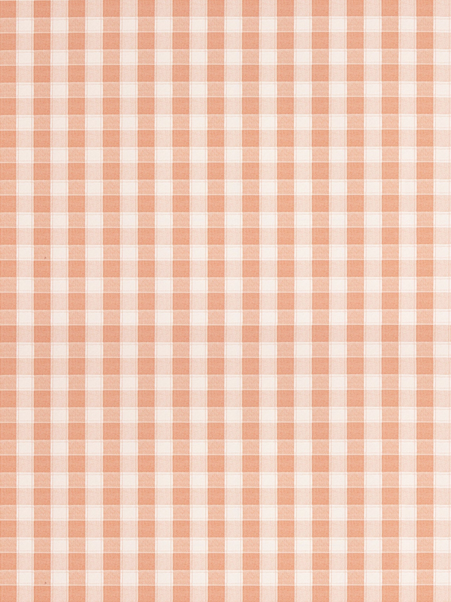Orange and white gingham fabric pattern with small square checks.