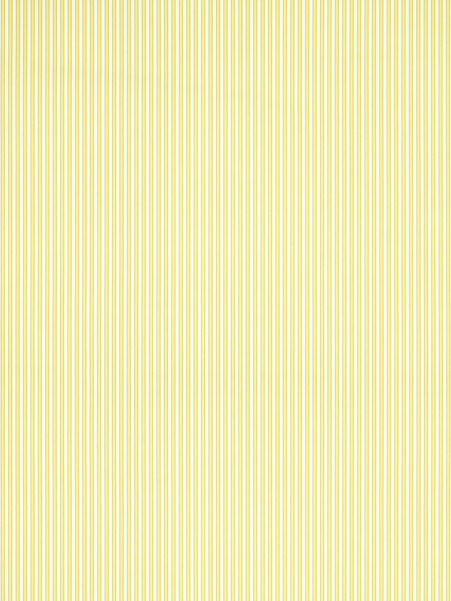 Yellow and white vertical striped wallpaper pattern for walls.