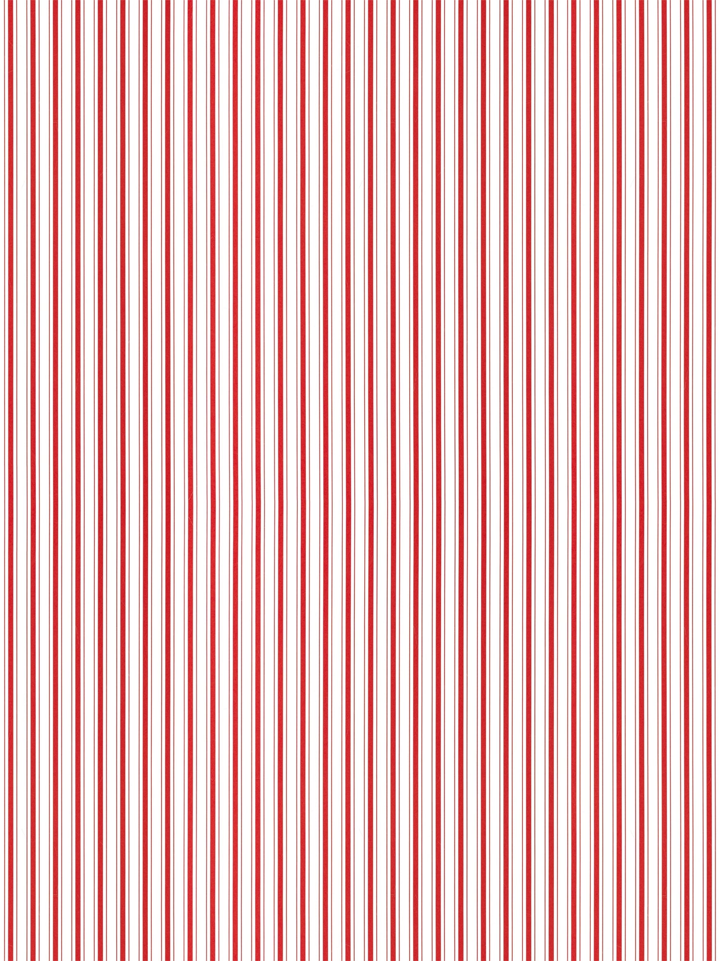 Red vertical stripe pattern; small-scale stripe wallpaper design in peppermint.