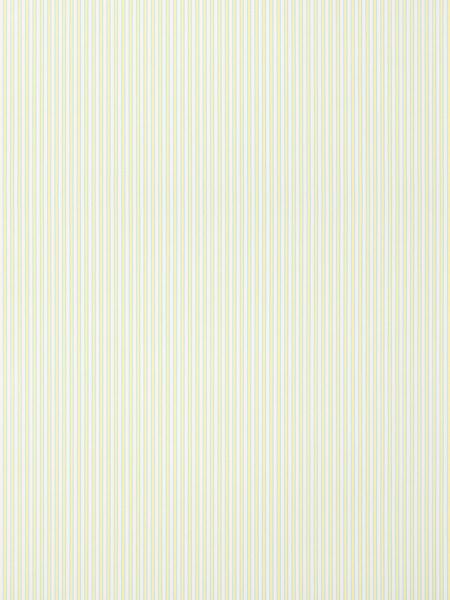 Pale yellow and white vertical pinstripe wallpaper.