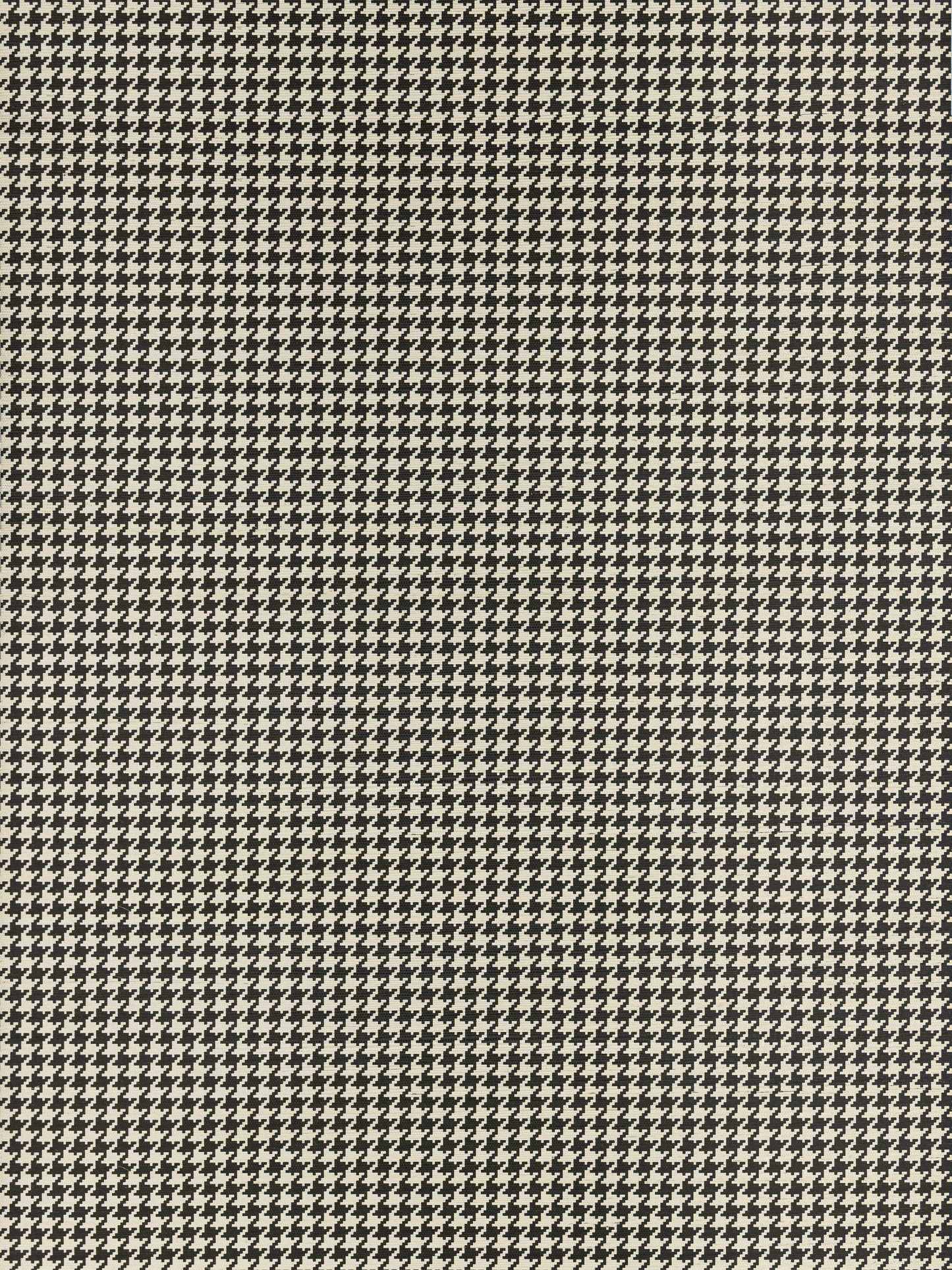 Beige and black houndstooth fabric, wool-like texture, classic tailored textile suitable for suits.