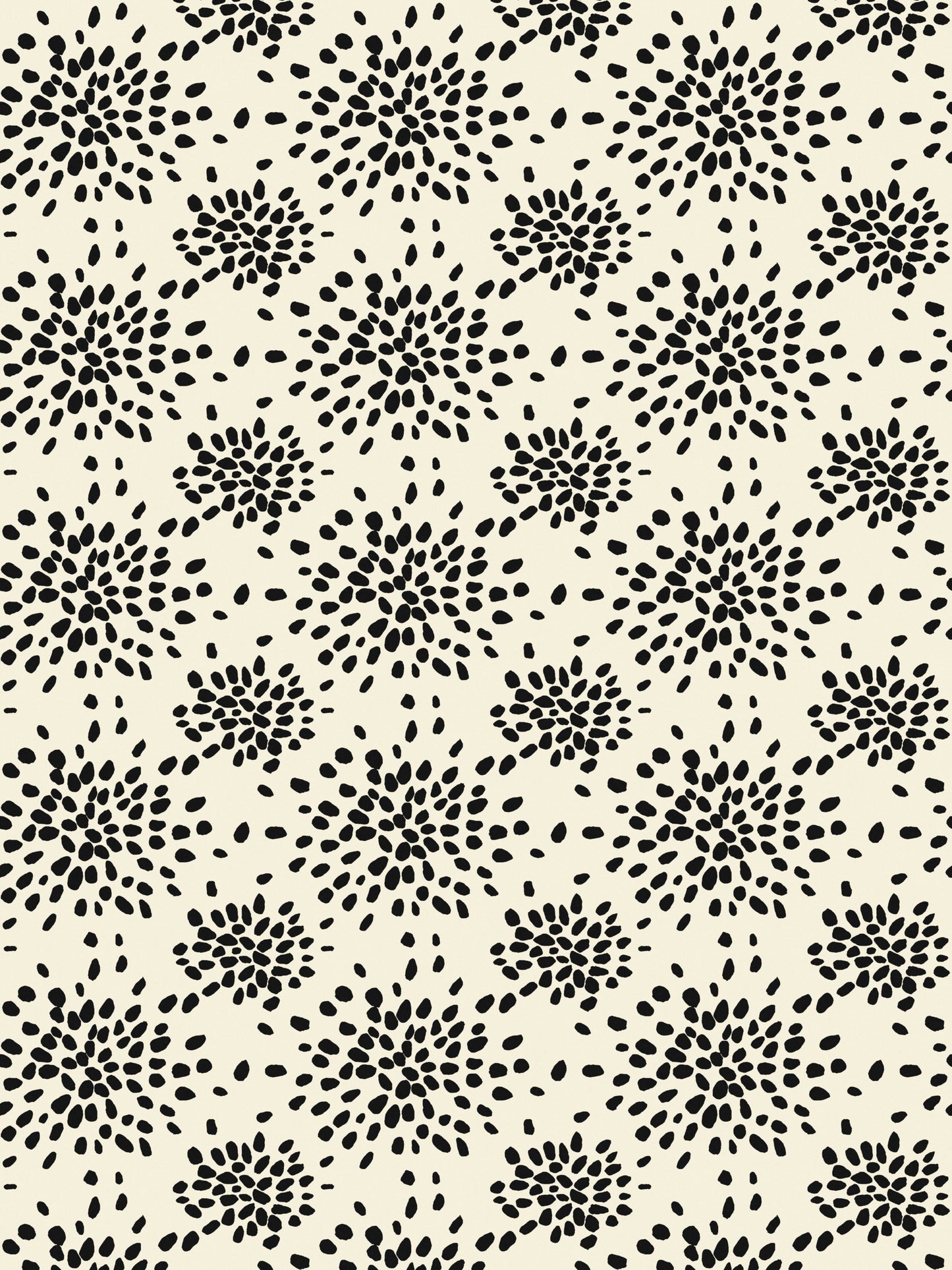 SCALAMANDRE PRINTED WALLCOVERINGS ABSTRACT, DOTS , CIRCLES PRINTED WALLCOVERINGS BLACK ON OFF-WHITE - WHNP1020D0011