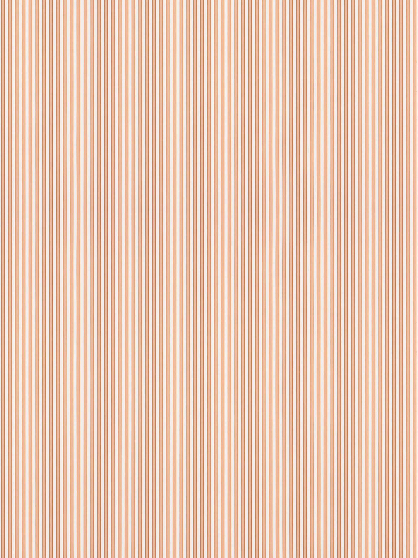 Peach-orange and white narrow vertical stripes, repeating pattern for wallpaper or fabric.